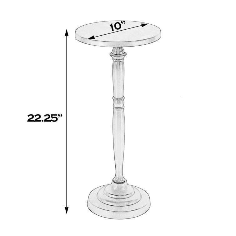 Langford Round Black and Gold Metal Side Table