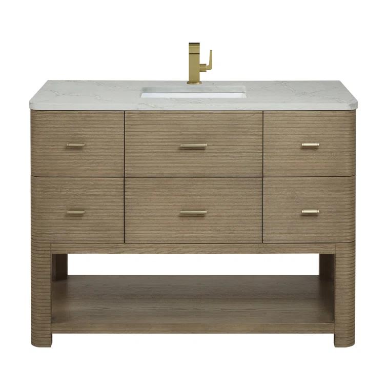 Lucian 48'' Single Bathroom Vanity with Quartz Top
