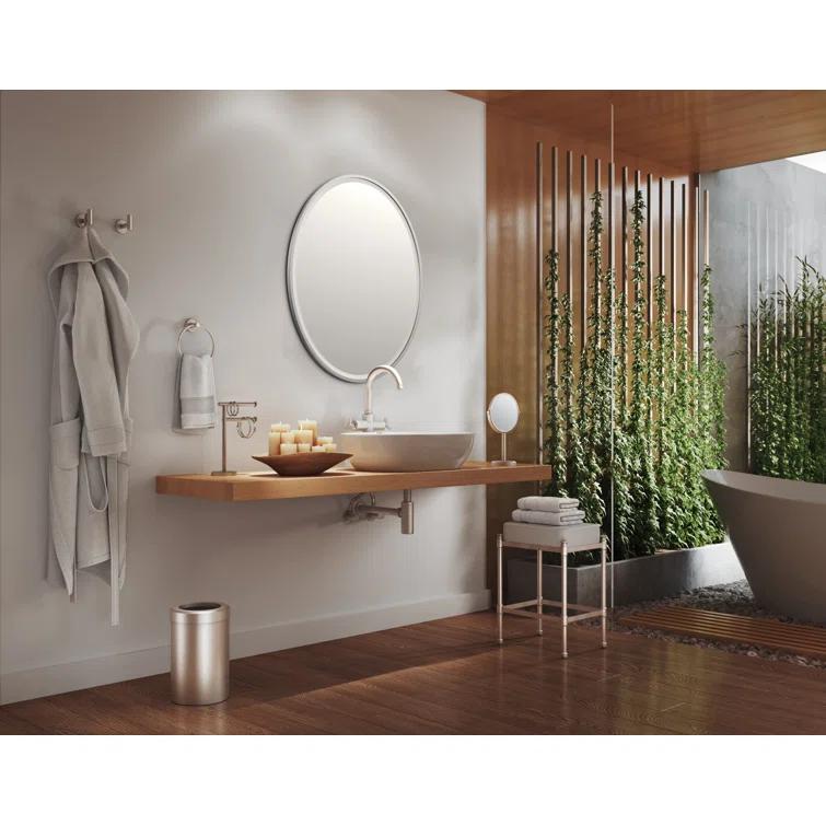 Flush Mount Framed Bathroom Vanity Mirror | Oval Framed Wall Mirror with Beveled Edge | Decorative Wall Mirror for Bathroom, Bedroom, Hallway, Entryway