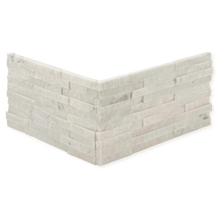 Slender Strip Corner 3in.x12in. Split Face Marble Wall Tile
