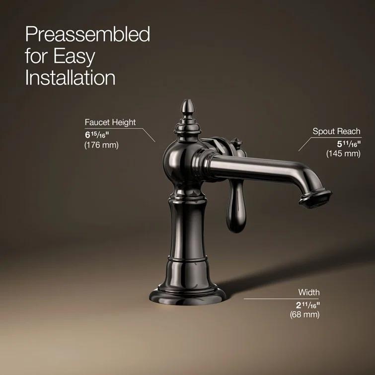 Artifacts® Single Hole Bathroom Faucet with Drain Assembly