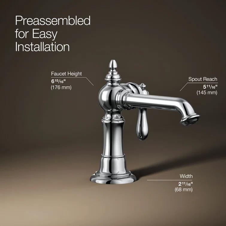 Artifacts® Single Hole Bathroom Faucet with Drain Assembly