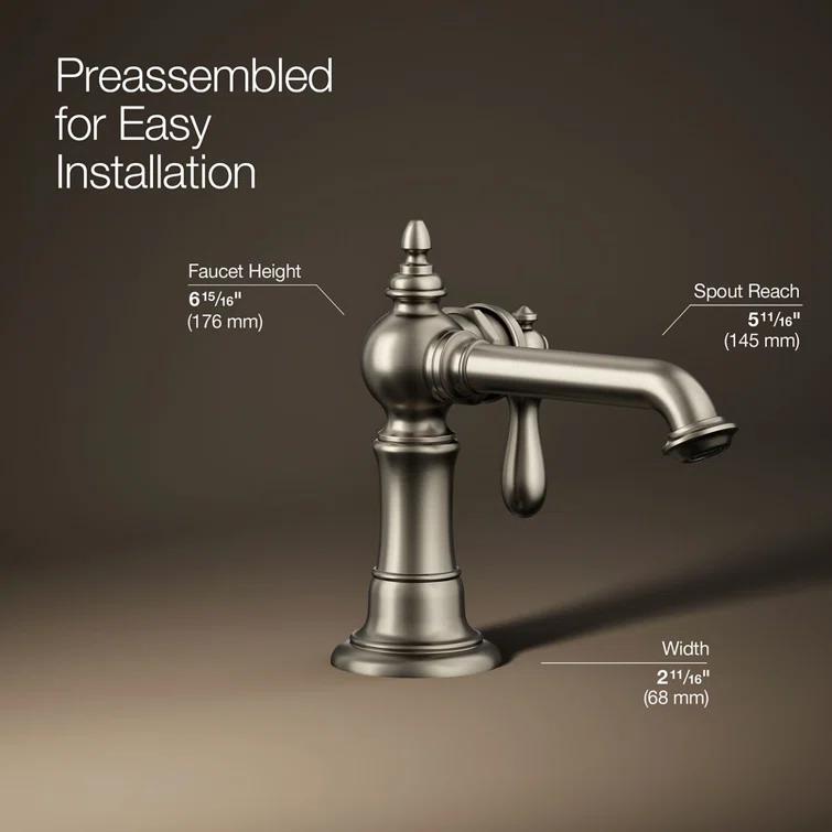 Artifacts® Single Hole Bathroom Faucet with Drain Assembly