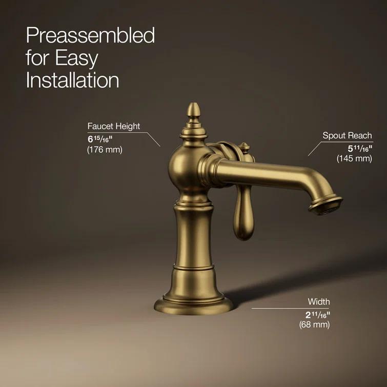 Artifacts® Single Hole Bathroom Faucet with Drain Assembly