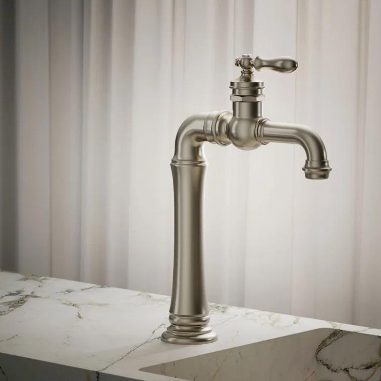 Artifacts Gentleman's Single Hole Bathroom Faucet with Drain Assemby