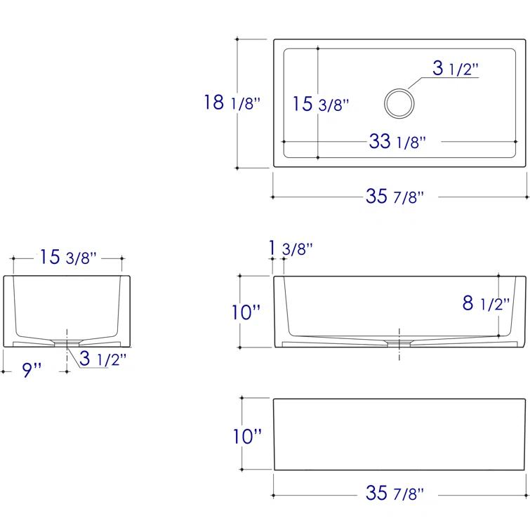 36'' L Farmhouse / Apron Single Bowl Fireclay Kitchen Sink