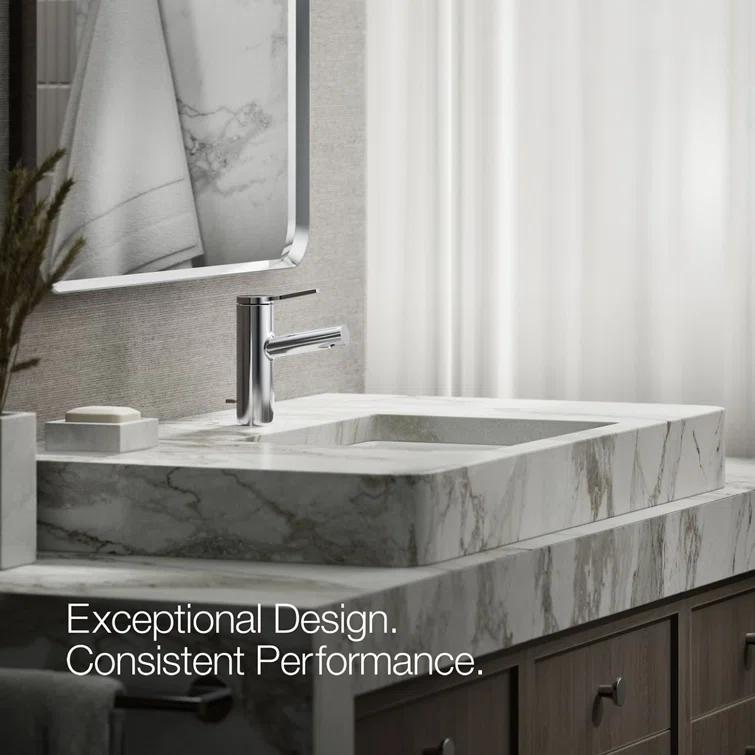 Kohler Elate Single-Handle Bathroom Faucet with Pop-Up Drain Assembly, One Hole Bathroom Sink Faucet, 1.2 gpm