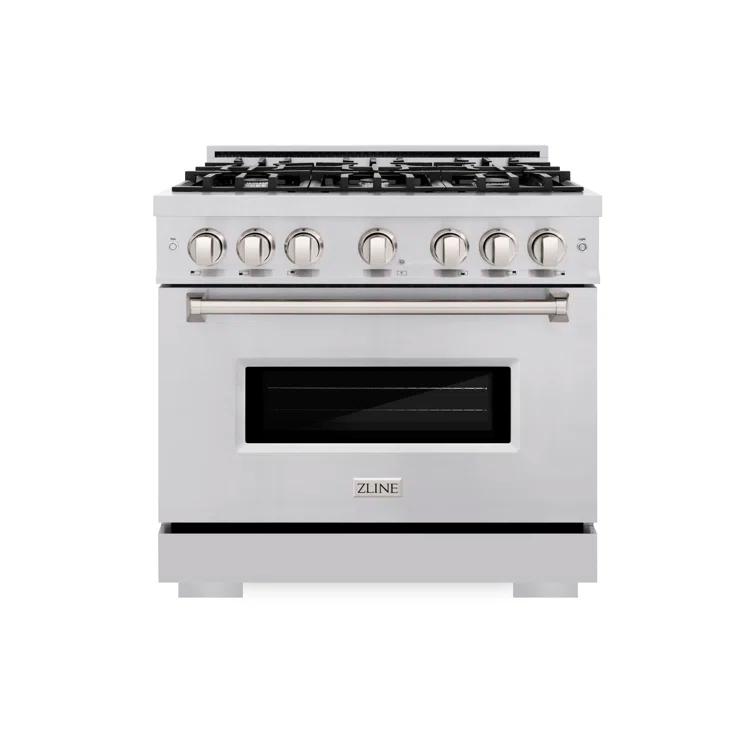 ZLINE ZLINE 36 in. 5.2 cu. ft. Classic Dual Fuel Range W/ 6 Burner Gas Cooktop & Electric Convection Oven in Stainless Steel (CDR36) CDR36