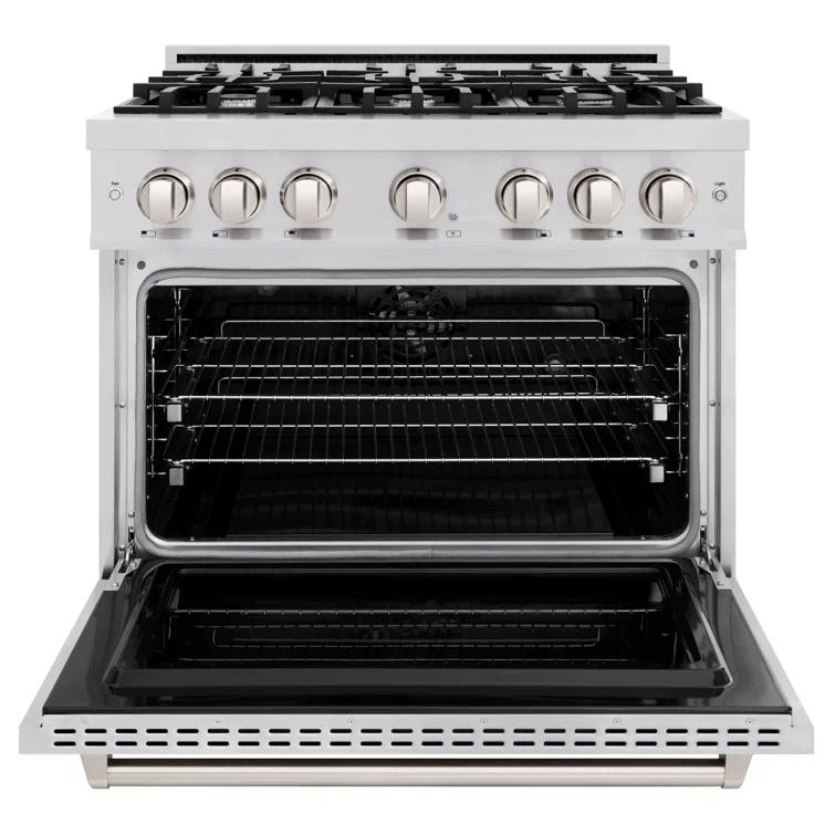 ZLINE ZLINE 36 in. 5.2 cu. ft. Classic Dual Fuel Range W/ 6 Burner Gas Cooktop & Electric Convection Oven in Stainless Steel (CDR36) CDR36