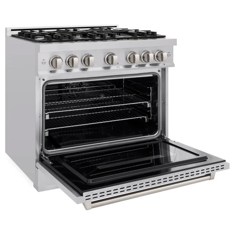 ZLINE ZLINE 36 in. 5.2 cu. ft. Classic Dual Fuel Range W/ 6 Burner Gas Cooktop & Electric Convection Oven in Stainless Steel (CDR36) CDR36