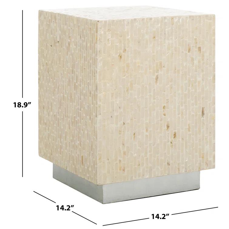 Scarlett Square Accent Table - ACC1809A - Natural/Silver - Safavieh