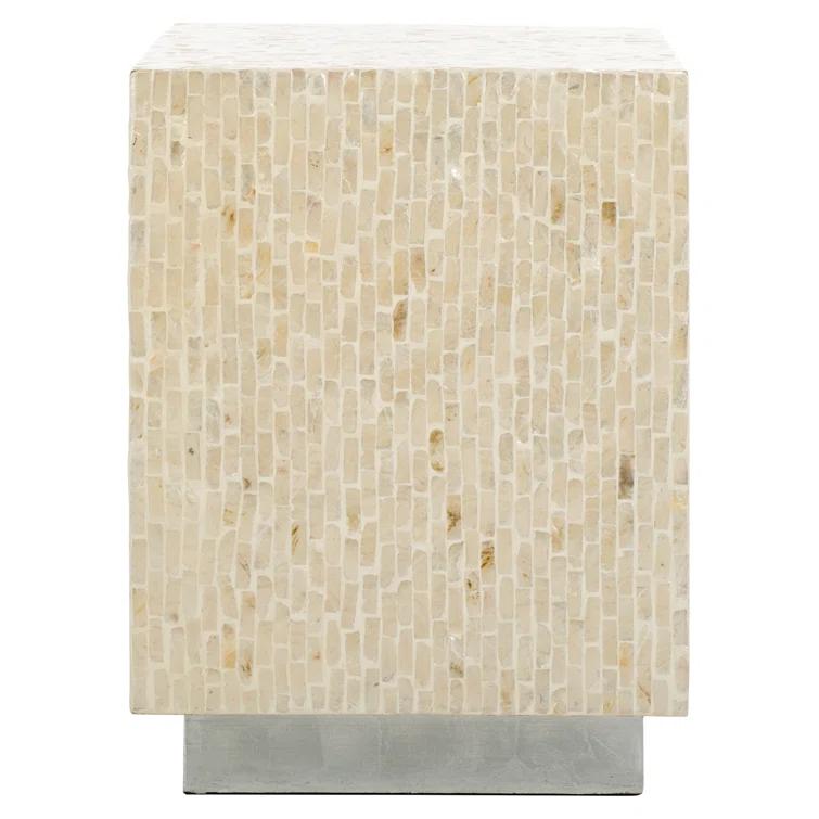 Scarlett Square Accent Table - ACC1809A - Natural/Silver - Safavieh