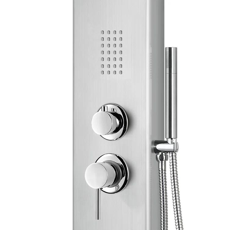 AquaNiche 8-in Rain Showerhead Showerspa with 4-Body Jets Built-in Niche and Handshower