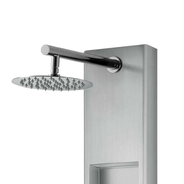 AquaNiche 8-in Rain Showerhead Showerspa with 4-Body Jets Built-in Niche and Handshower