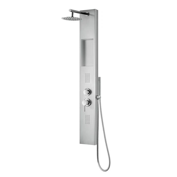 AquaNiche 8-in Rain Showerhead Showerspa with 4-Body Jets Built-in Niche and Handshower