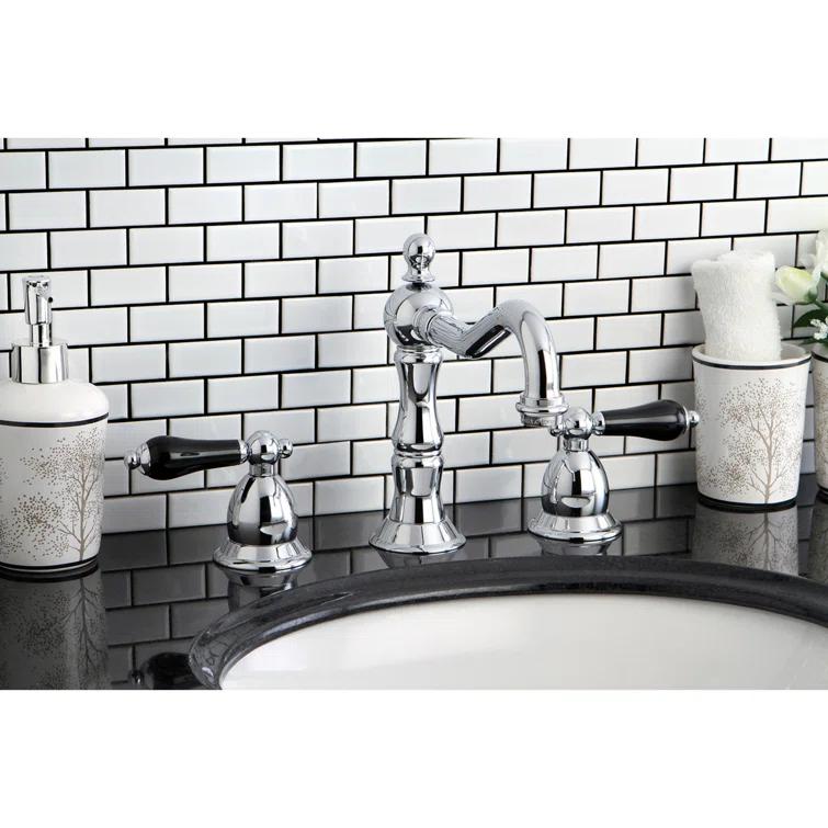 Kingston Brass Duchess Two-Handle 3-Hole Deck Mount Widespread Bathroom Faucet with Brass Pop-Up Drain
