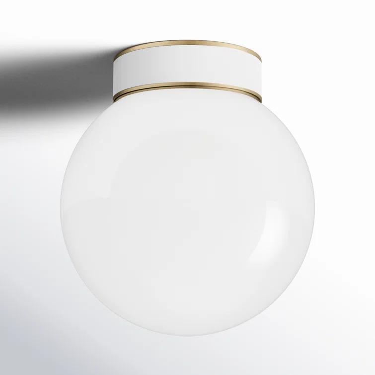 Single Light Glass Flush Mount