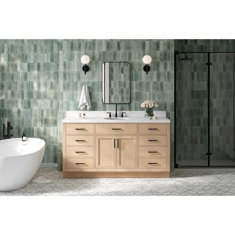 Hepburn 66 in. W x 21.5 in. D x 34.5 in. H Bath Vanity Cabinet without Top in Oak