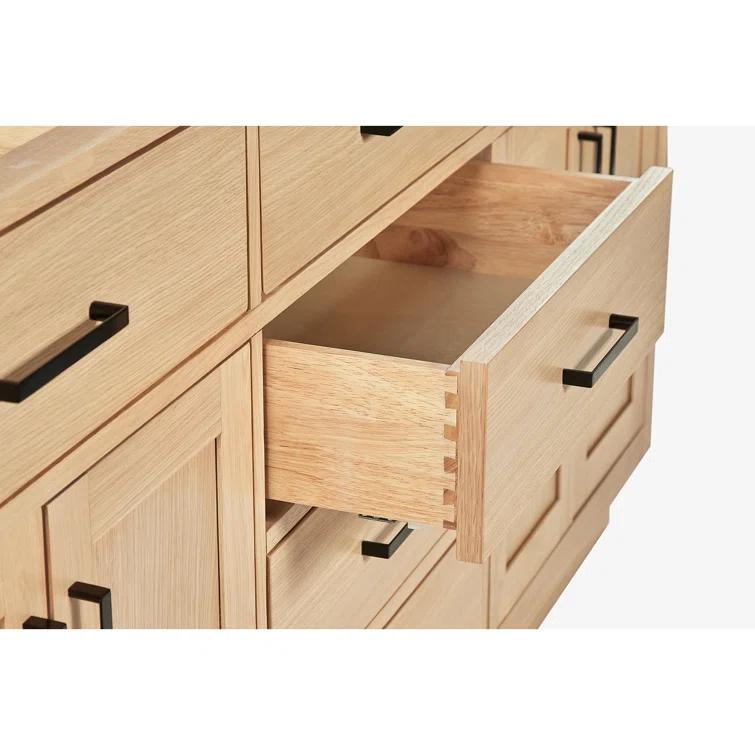 Tidworth 66'' Solid Wood Double Bathroom Vanity with 1.5'' Carrara Quartz Top, Rectangular Sinks