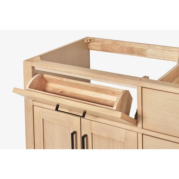 Tidworth 66'' Solid Wood Double Bathroom Vanity with 1.5'' Carrara Quartz Top, Rectangular Sinks