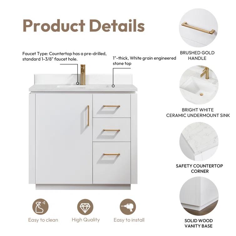 Cloverfield 36'' Single Bathroom Vanity