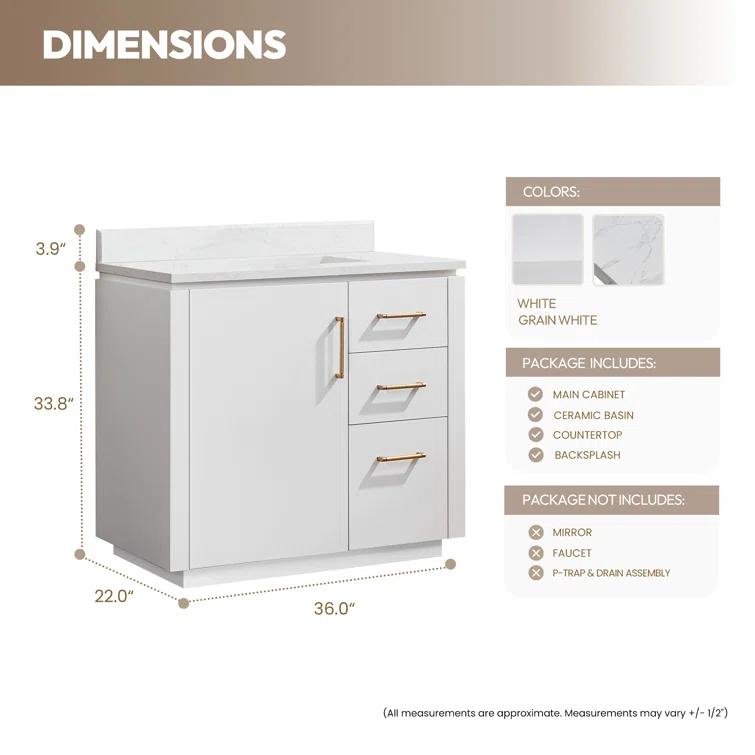Cloverfield 36'' Single Bathroom Vanity