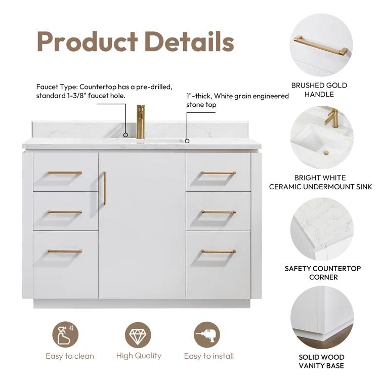 Cloverfield 48'' Single Bathroom Vanity