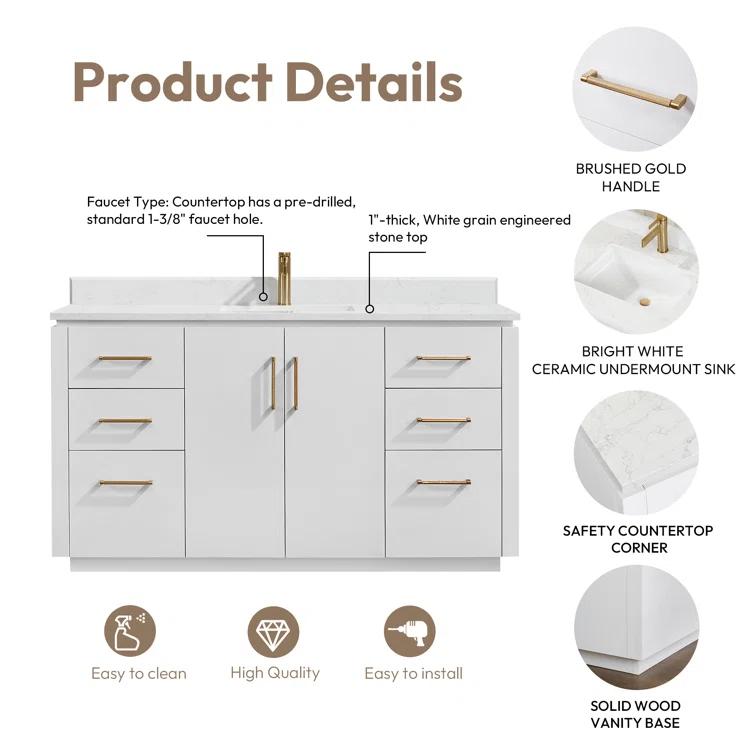 Cloverfield 60'' Single Bathroom Vanity