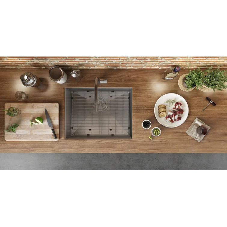 Ruvati Bar Prep Sink Narrow Trough Undermount 16 Gauge Stainless Steel Single Bowl