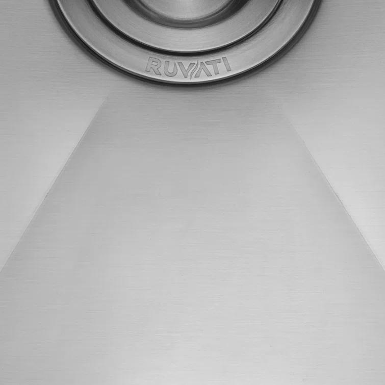 Ruvati Bar Prep Sink Narrow Trough Undermount 16 Gauge Stainless Steel Single Bowl