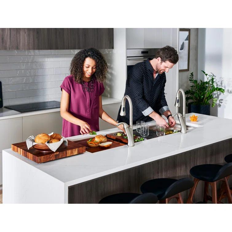 Ruvati RVH8333 Ruvati 45-inch Workstation Two-Tiered Ledge Kitchen Sink Undermount 16 Gauge Stainless Steel
