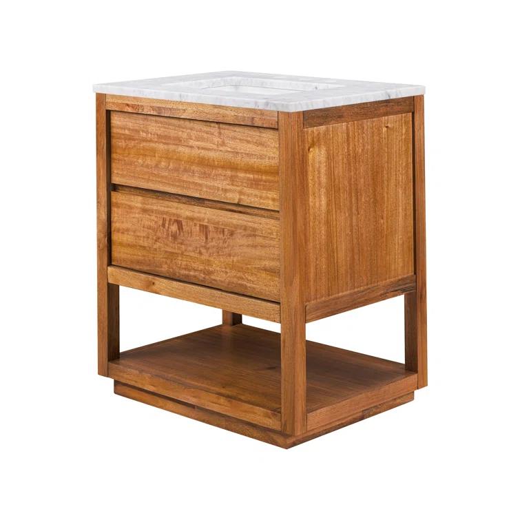 Oakman 30" Mango Wood Single Sink Vanity with Carrara Marble Top