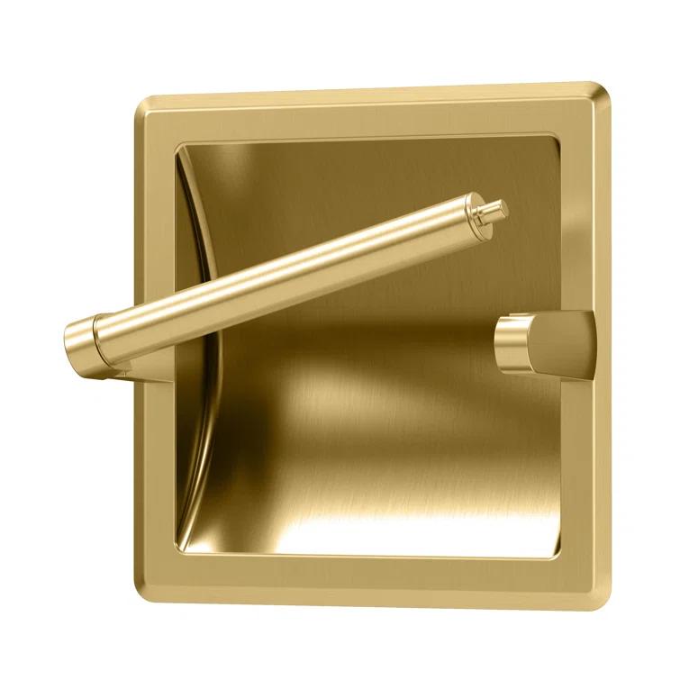 Wall Mounted Recessed Toilet Paper Holder | Pivoting Toilet Paper Roll Holder | Hotel Style In Wall Toilet Paper Holder for Regular Roll