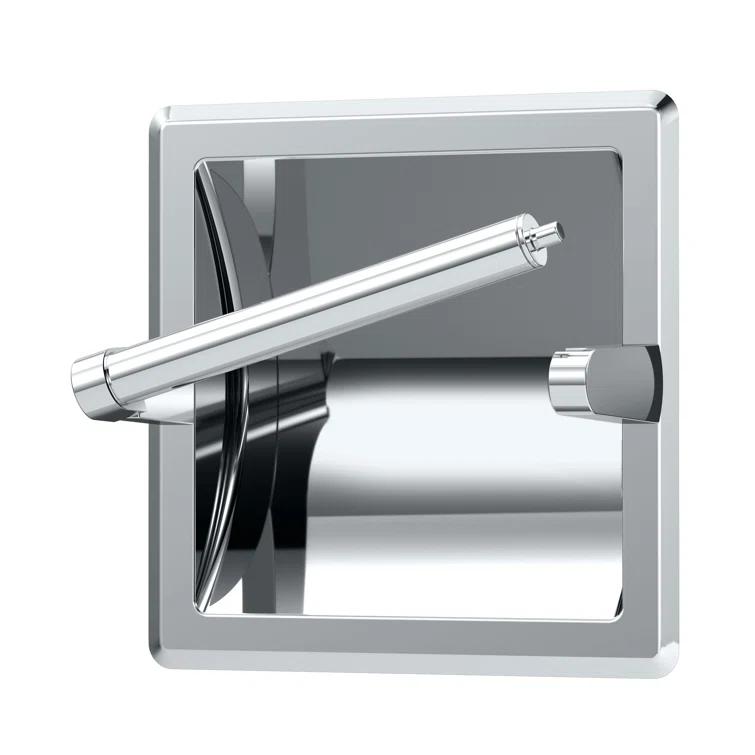 Wall Mounted Recessed Toilet Paper Holder | Pivoting Toilet Paper Roll Holder | Hotel Style In Wall Toilet Paper Holder for Regular Roll