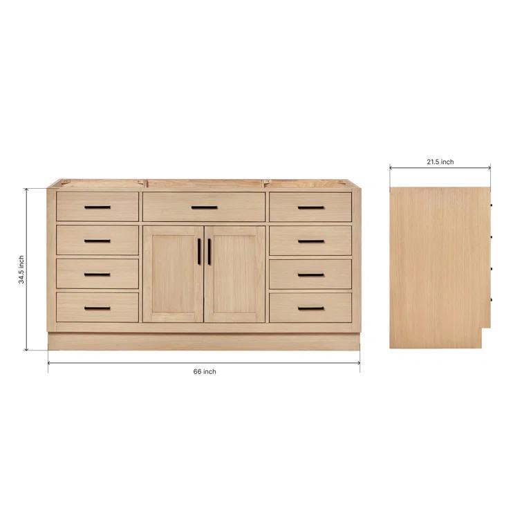 Hepburn 66 in. W x 21.5 in. D x 34.5 in. H Bath Vanity Cabinet without Top in Oak