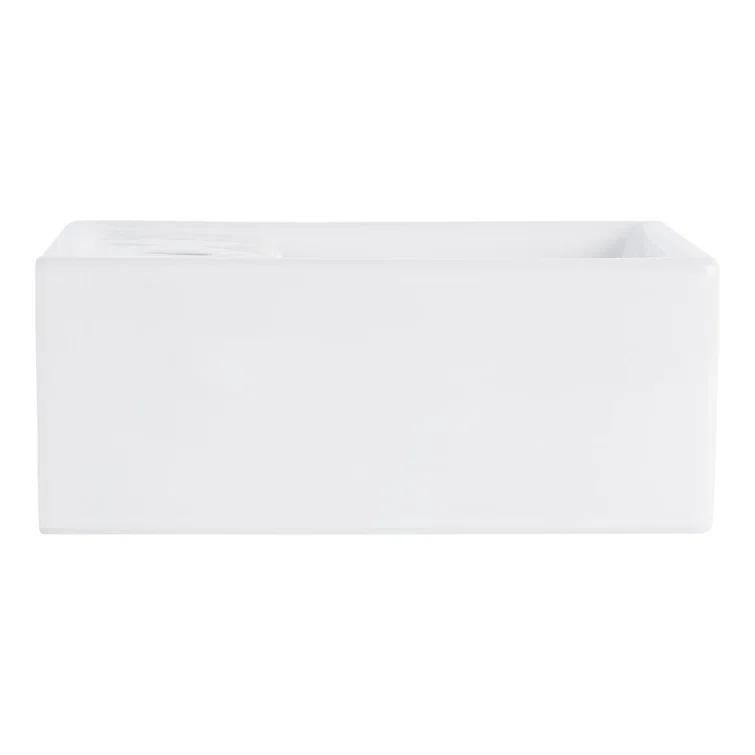 Signature Hardware 484632 22" Kaisy White Porcelain Rectangular Wall Mount Bathroom Sink with Overflow