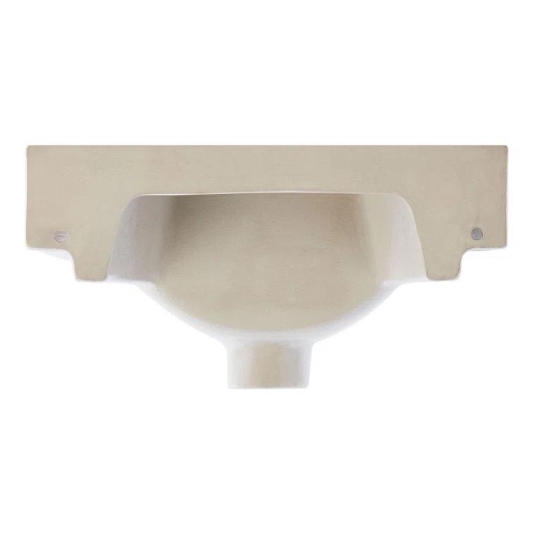 15" Brynsdale White Porcelain Rectangular Wall Mount Bathroom Sink with Overflow