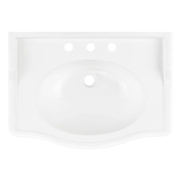 24" Cierra 31" Tall Porcelain Rectangular Console Bathroom Sink with Overflow