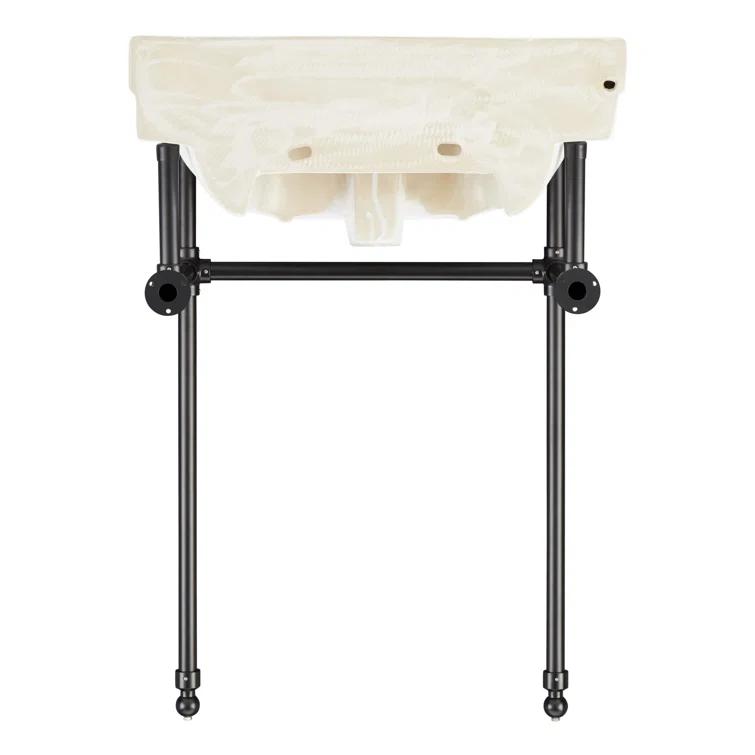 24" Cierra 31" Tall Porcelain Rectangular Console Bathroom Sink with Overflow