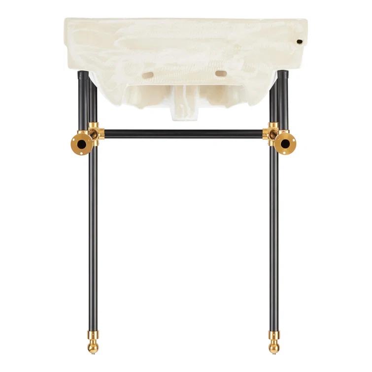 24" Cierra 31" Tall Porcelain Rectangular Console Bathroom Sink with Overflow