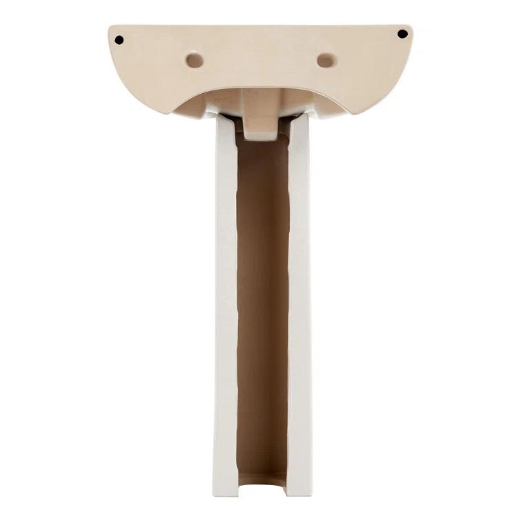 23" Rainsville 27.75" Tall White Porcelain Rectangular Pedestal/Wall Bathroom Sink with Overflow