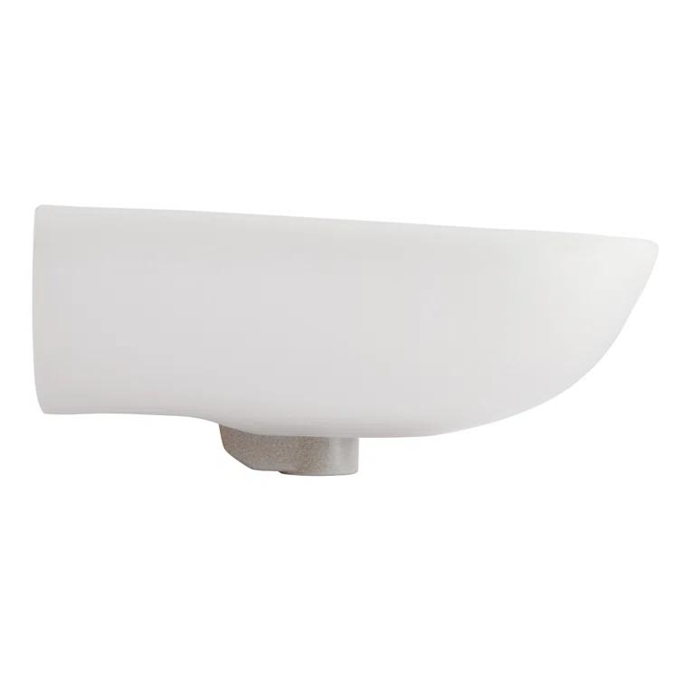23" Rainsville White Porcelain Rectangular Wall Mount Bathroom Sink with Overflow