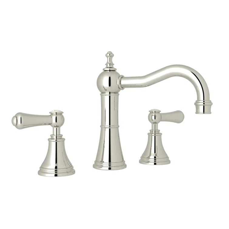 Classic Elegance 8" Polished Nickel Widespread Bathroom Faucet