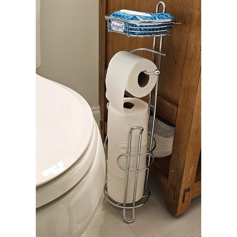 Bathroom Heavyweight Toilet Tissue Paper Roll Storage Holder Stand
