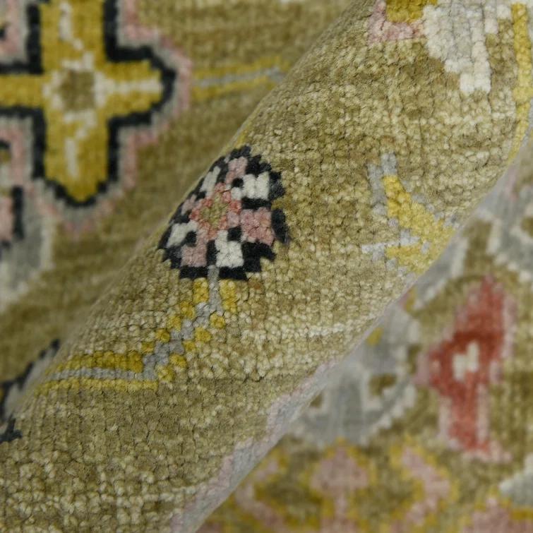 Gold Hand-Knotted Wool Persian-Inspired 10'x14' Area Rug
