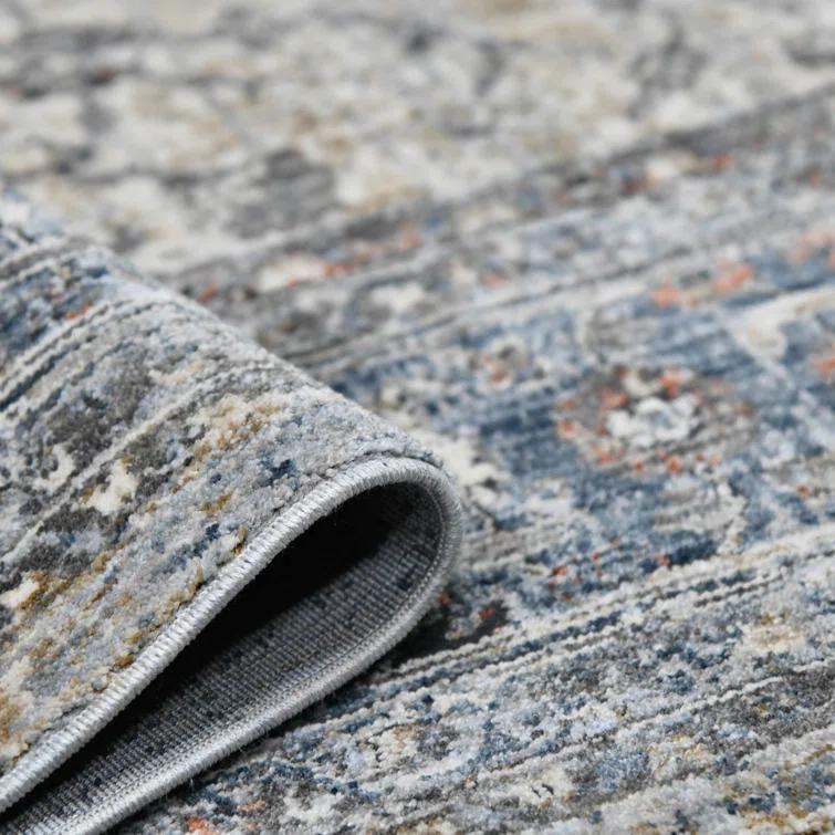 Elynna Transitional Bordered Premium Polyester Performance Area Rug