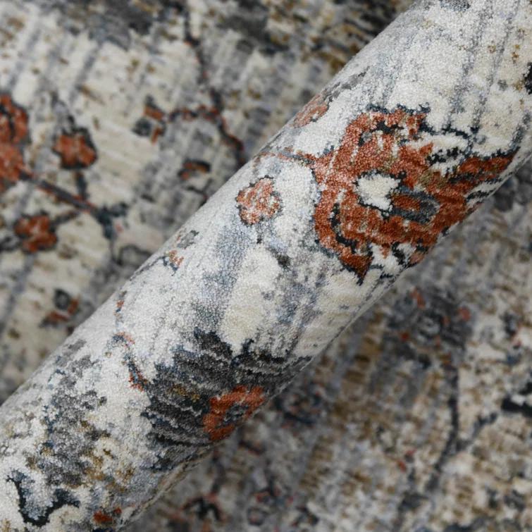 Elynna Transitional Bordered Premium Polyester Performance Area Rug