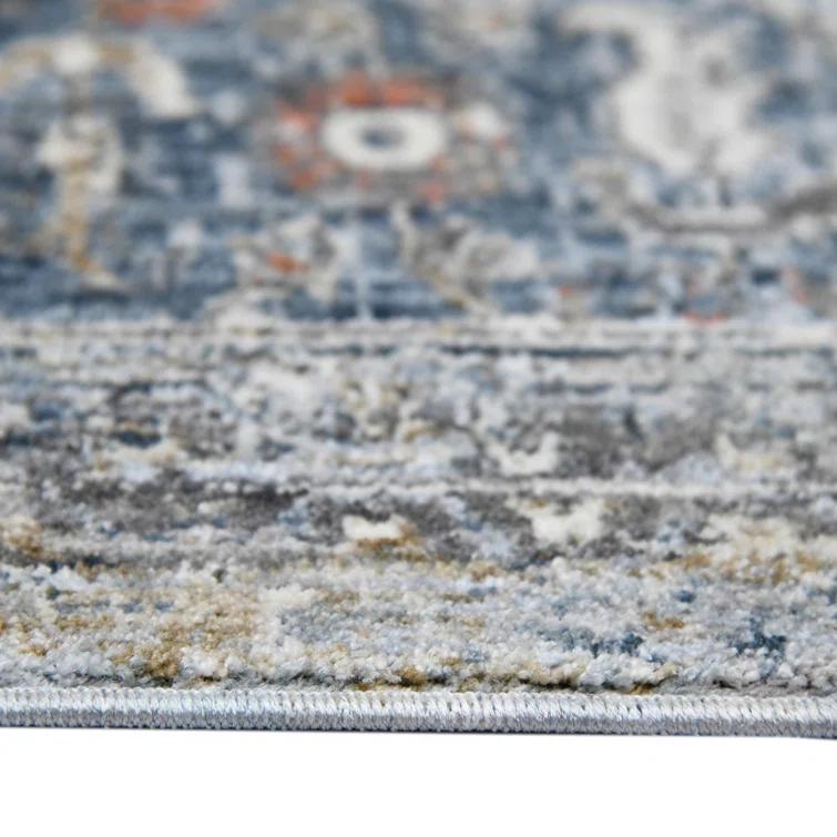 Elynna Transitional Bordered Premium Polyester Performance Area Rug