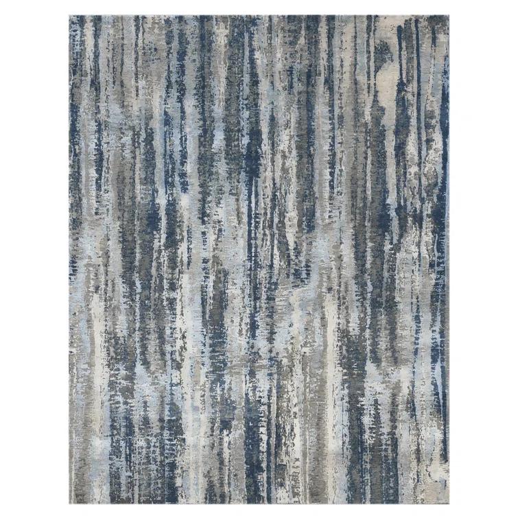 AMER Rugs One-of-a-Kind Mystique Modern Hand-Knotted 10'X14' Wool Blue Area Rug | Perigold