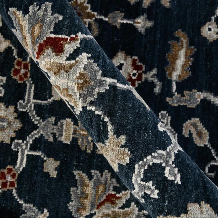 AMER Rugs Bristol Oriental Handmade Hand-Knotted Area Rug in Blue/Gray
